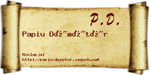 Papiu Dömötör névjegykártya